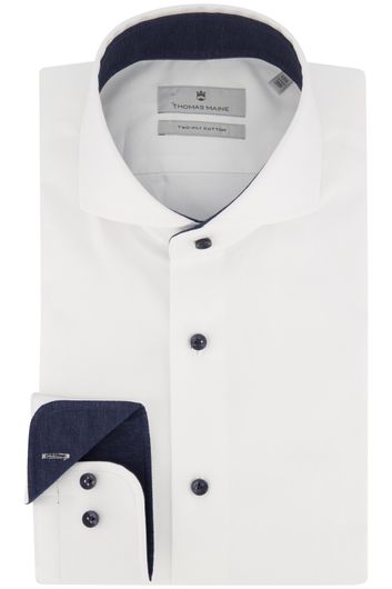 Thomas Maine zakelijk overhemd normale fit wit effen katoen Tailored Fit