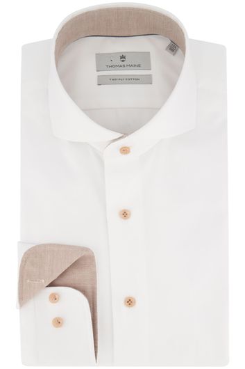 Thomas Maine business overhemd normale fit wit uni 100% katoen