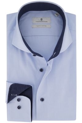 Thomas Maine business overhemd Thomas Maine lichtblauw effen katoen normale fit 