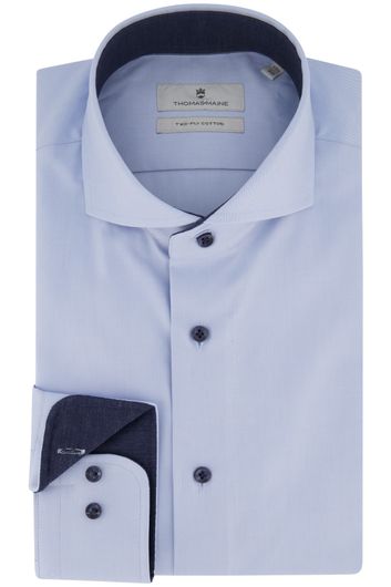 business overhemd Thomas Maine lichtblauw effen katoen normale fit 