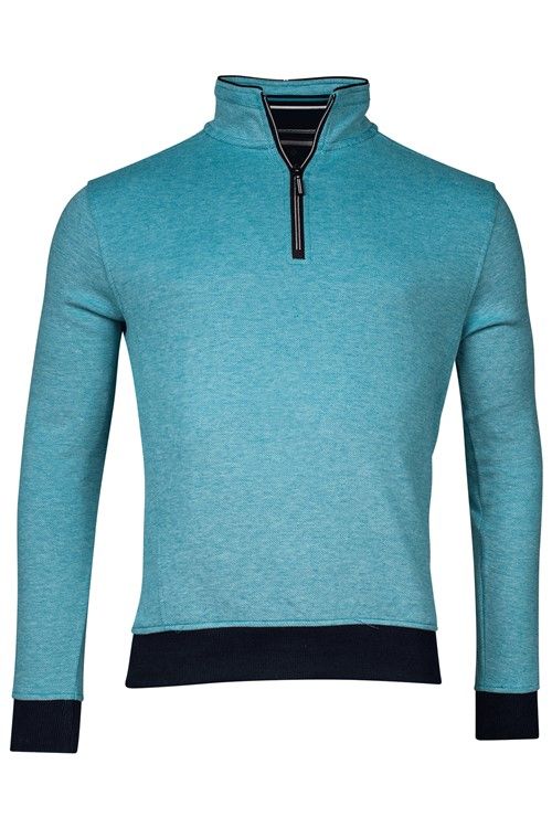 Baileys sweater blauw katoen met rits