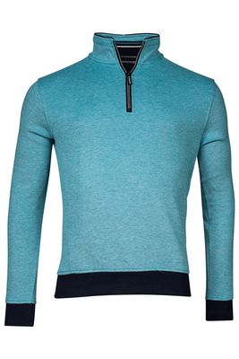 Baileys Baileys sweater blauw opstaande kraag met rits