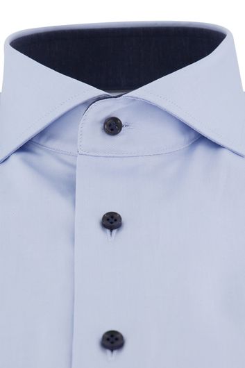 Thomas Maine overhemd mouwlengte 7 normale fit lichtblauw effen 100% katoen