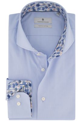 Thomas Maine Thomas Maine overhemd mouwlengte 7 lichtblauw effen 100% katoen normale fit