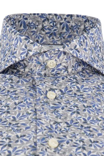 Thomas Maine overhemd mouwlengte 7 normale fit blauw geprint