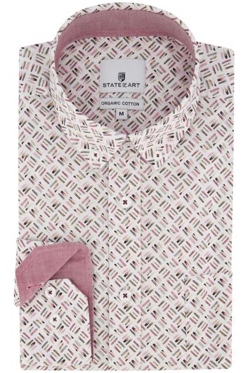 State of Art overhemd wijde fit roze print