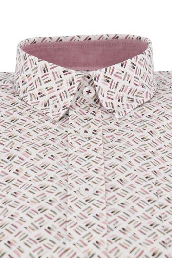 casual overhemd State of Art roze geprint katoen wijde fit 