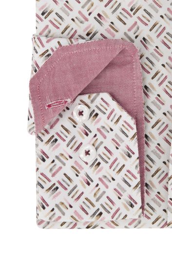 casual overhemd State of Art roze geprint katoen wijde fit 
