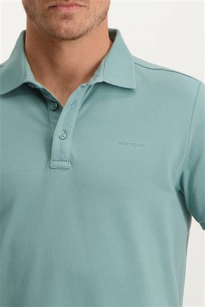 State of Art poloshirt turquoise wijde fit