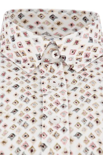 Casual State of Art overhemd wijde fit wit geprint katoen