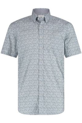 State of Art State of Art overhemd wijde fit korte mouw geprint button down