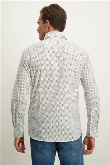 Overhemd State of Art wit geprint katoen