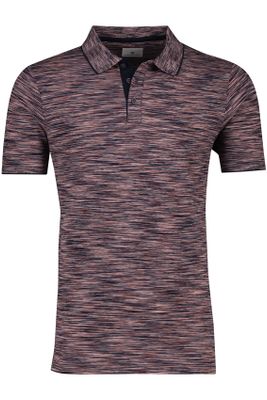 State of Art State of Art polo donkerblauw geprint wijde fit