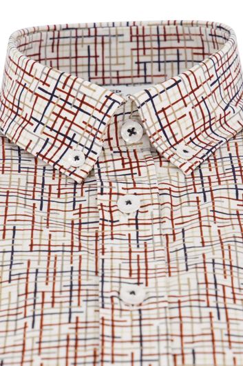 State of Art overhemd bordeaux geprint