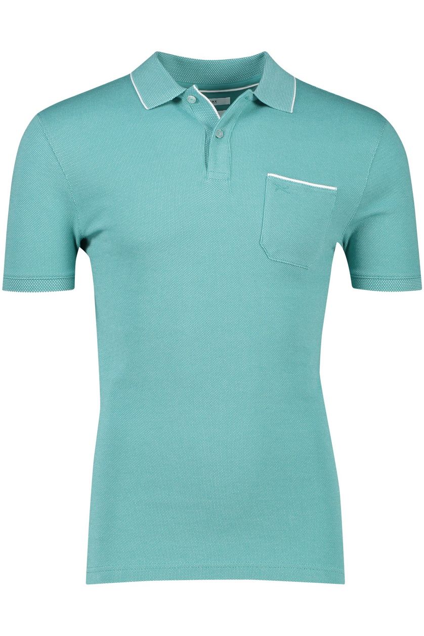 Polo Brax Paddy normale fit turquoise effen katoen