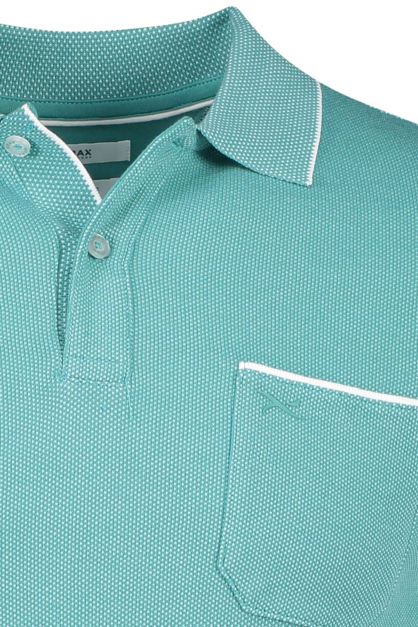 Polo Brax Paddy normale fit turquoise effen katoen