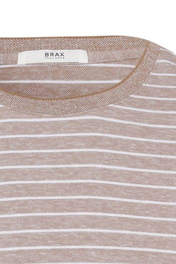 Brax T-shirt bruin gestreept