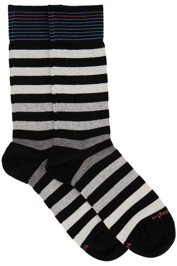 Burlington sokken zwart grijs gestreept 