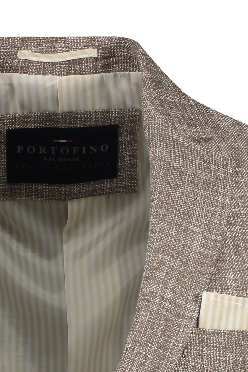 Portofino colbert normale fit bruin gemêleerd patroon