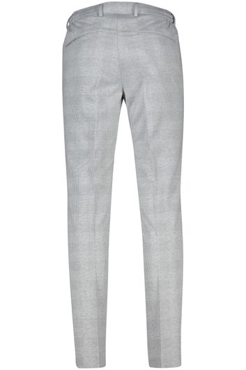 Portofino elastische band pantalon Turijn Grijs wit geruit