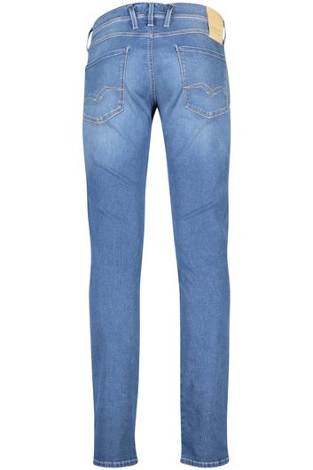 Replay jeans blauw effen katoen 5-pocket