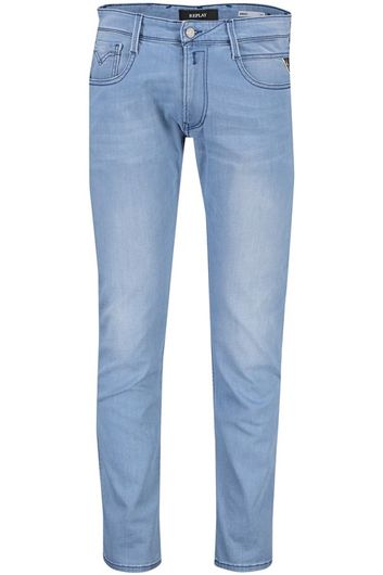 Replay jeans blauw effen denim zonder omslag