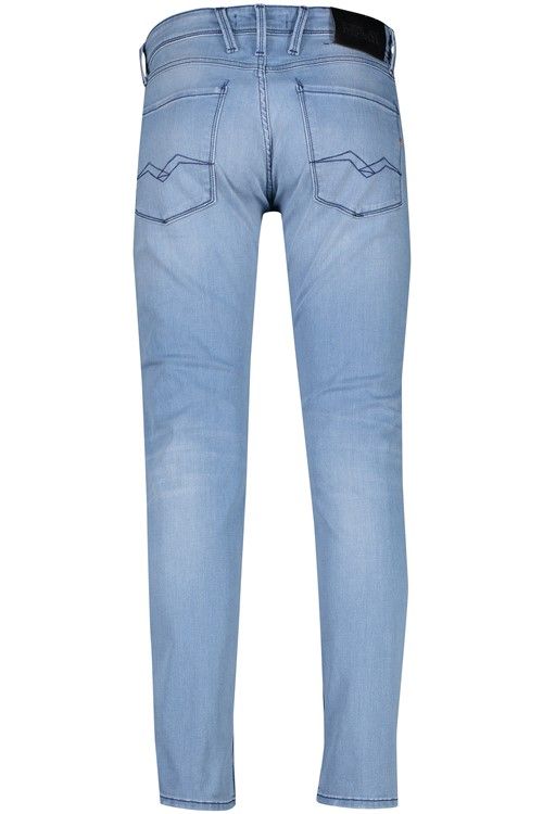 Replay jeans blauw effen denim 5-pocket model