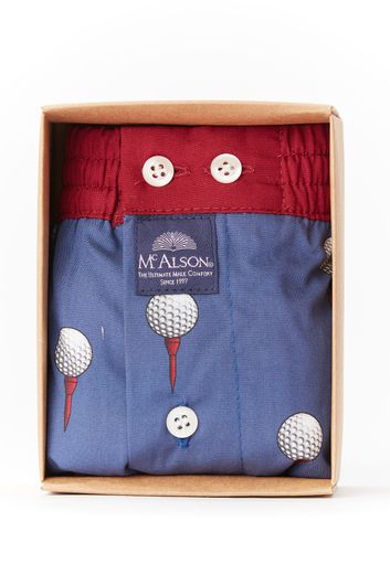 Mc Alson katoen boxershort blauw geprint golf