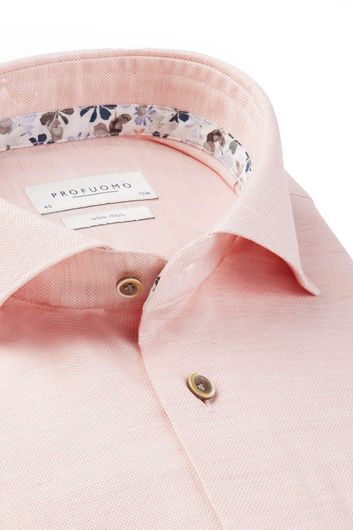 Profuomo overhemd roze effen katoen 