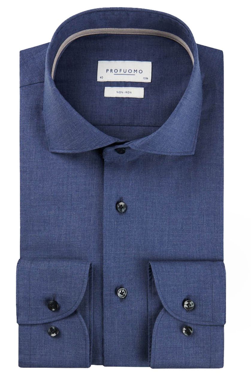 Profuomo business overhemd katoen slim fit donkerblauw 