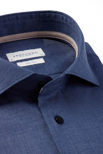 Profuomo business overhemd slim fit donkerblauw katoen
