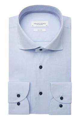 Profuomo Profuomo business overhemd slim fit blauw effen katoen