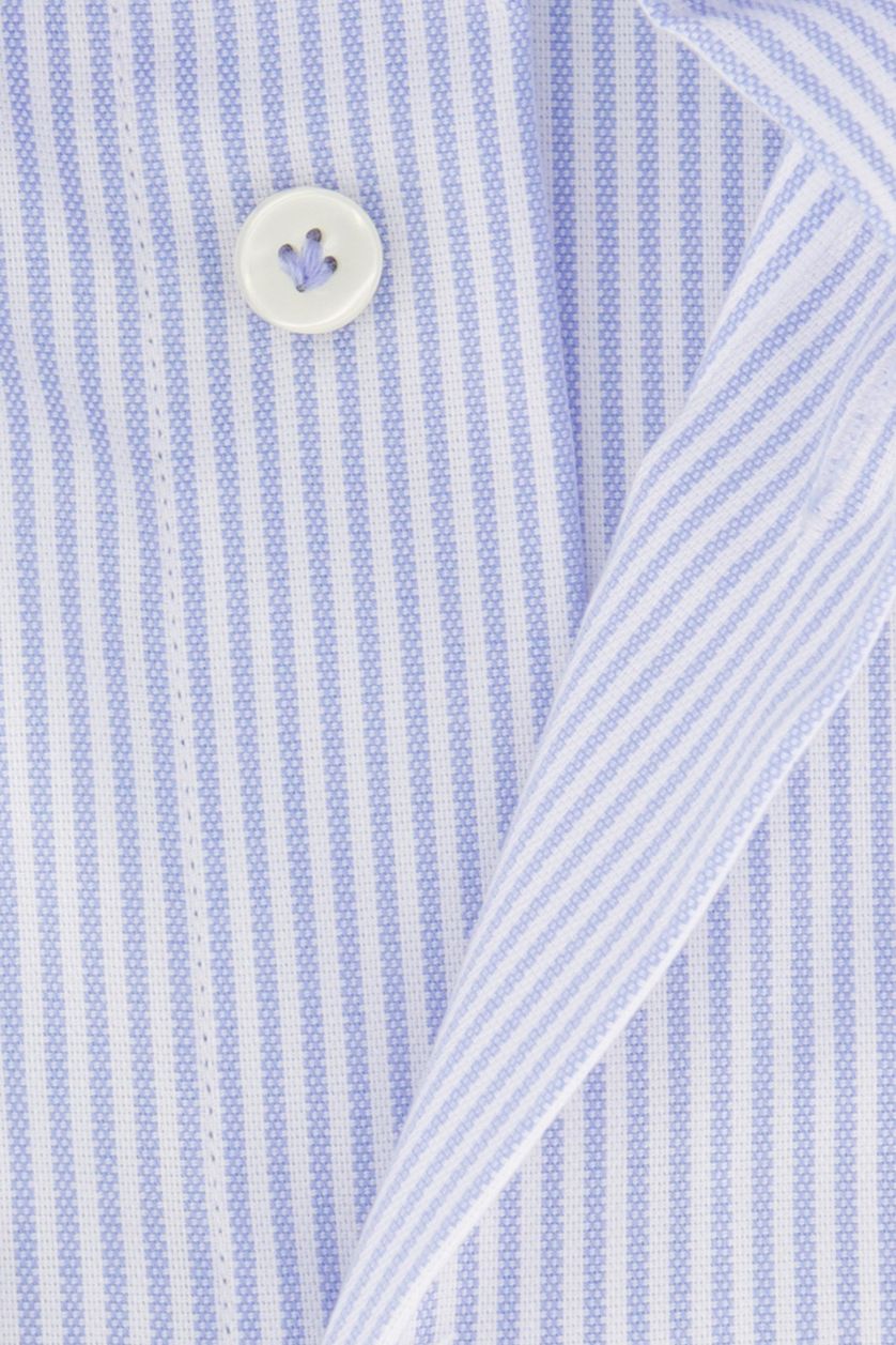 Profuomo business overhemd slim fit lichtblauw gestreept katoen-stretch