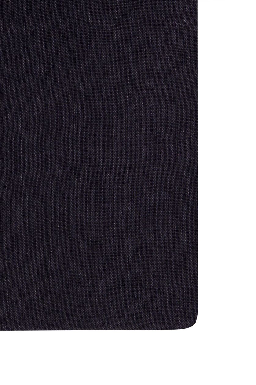 Profuomo business overhemd slim fit zwart effen 100% linnen