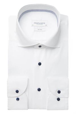 Profuomo Profuomo overhemd slim fit 100% katoen wit mouwlengte 7