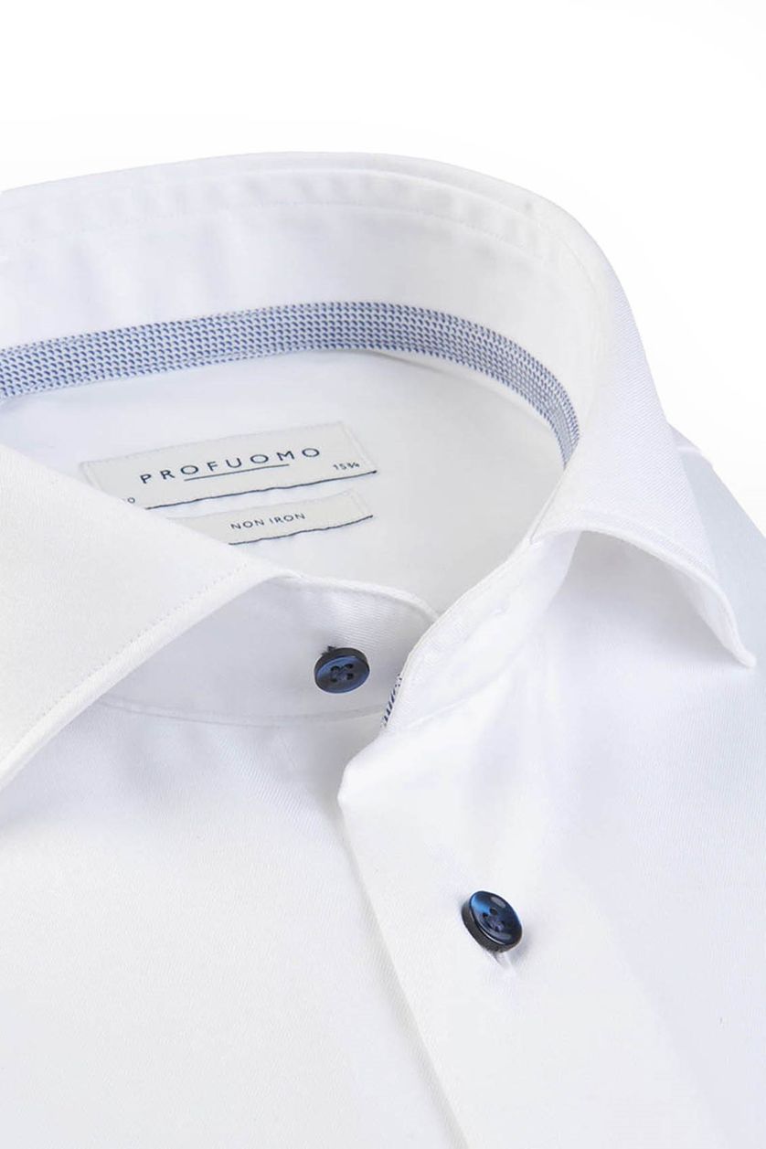 Profuomo overhemd slim fit 100% katoen wit mouwlengte 7