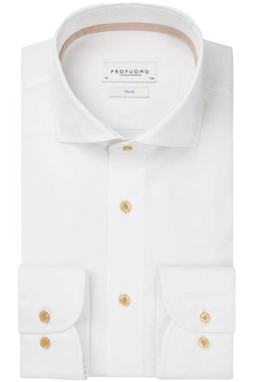 Profuomo overhemd slim fit katoen wit mouwlengte 7