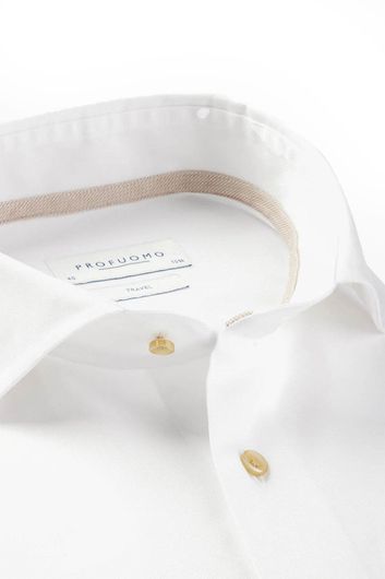 Profuomo overhemd wit mouwlengte 7 100% katoen slim fit