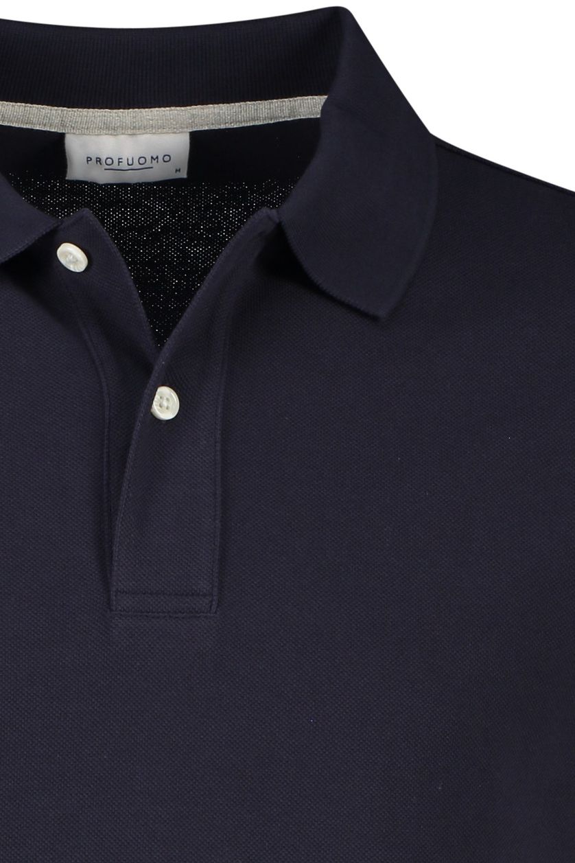 Profuomo polo normale fit donkerblauw effen katoen 2 knoops