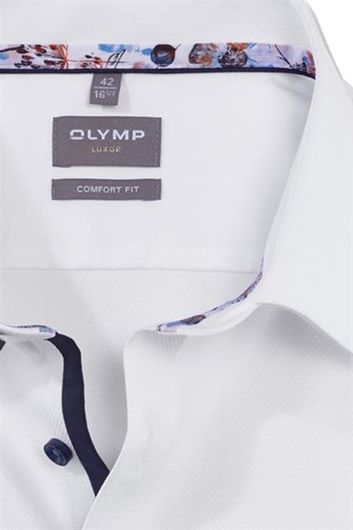 Olymp Luxor overhemd wijde fit wit effen katoen