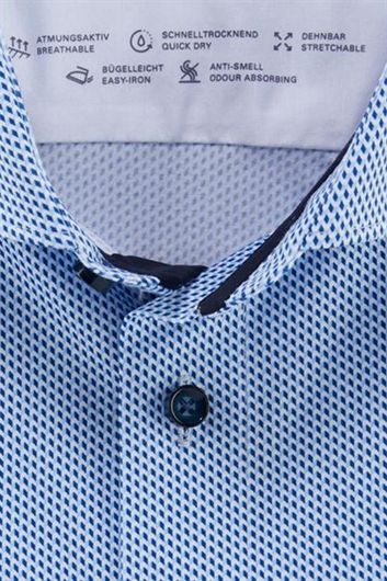 Olymp overhemd mouwlengte 7 blauw geprint