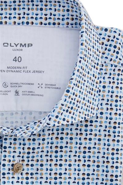 Olymp overhemd blauw rondjes