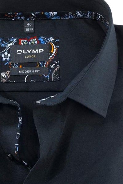 Olymp business overhemd Luxor katoen normale fit donkerblauw 