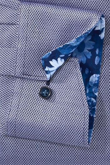 Olymp Luxor Modern Fit business overhemd normale fit blauw geprint katoen