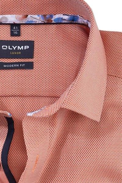 Olymp Luxor business overhemd normale fit roze effen katoen