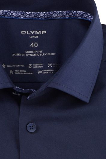 Olymp overhemd navy effen