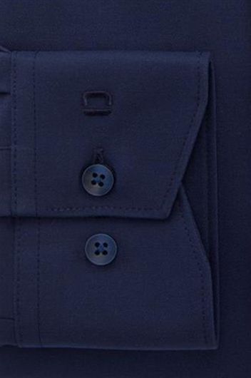 Olymp business overhemd Luxor 24/Seven Modern Fit donkerblauw effen katoen