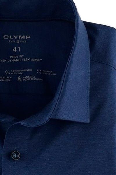 Olymp overhemd Level Five extra slim fit donkerblauw effen katoen