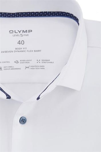  OLYMP Level Five 24/Seven overhemd Level Five extra slim fit wit effen katoen