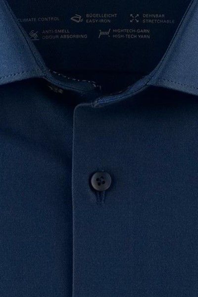Olymp Level Five 24/Seven overhemd extra slim fit donkerblauw effen katoen